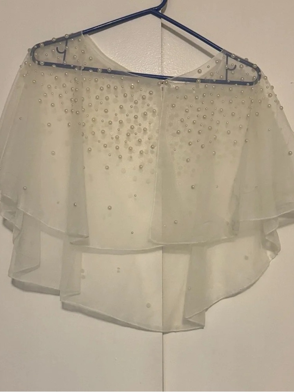 Ivory Beaded Chiffon Capelet